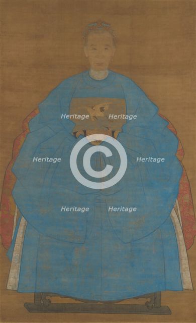 Portrait of an Old Lady, dated "xinyou" (1561 or 1621?). Creator: Ruan Zude.