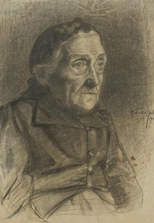 Portrait of an old woman, 1903. Creator: Konstantín Kövári-Kacmarik