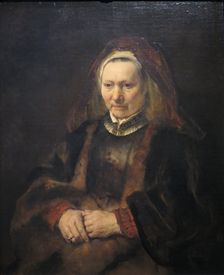Portrait of an Old Woman in a Fur Robe, 1653. Creator: Rembrandt Harmensz van Rijn