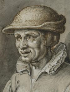 Portrait of an old woman in a leather cap, c17th century. Creator: Adriaen van de Venne