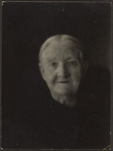 Portrait of an Old Woman in Dark Setting, 1907-1943. Creator: Louis Fleckenstein