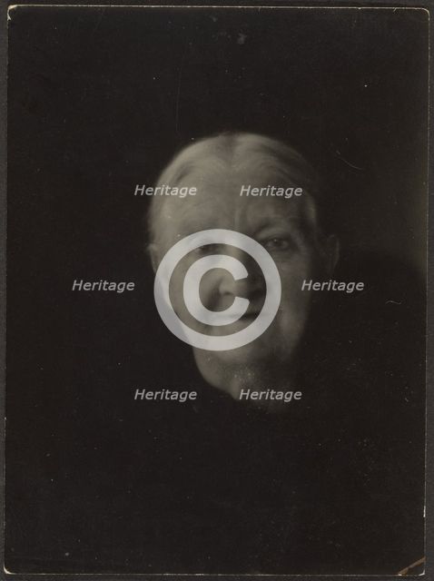Portrait of an Old Woman in Dark Setting, 1907-1943. Creator: Louis Fleckenstein.