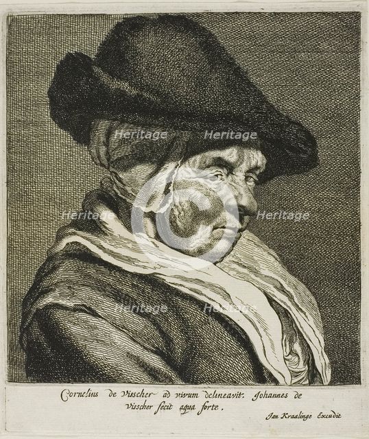 Portrait of an Old Woman, Visscher's Mother, n.d. Creator: Cornelis de Visscher.