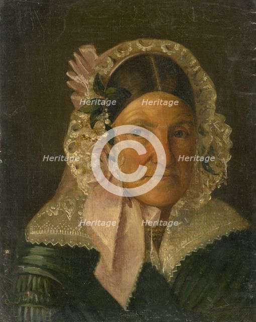 Portrait of an Older Woman in a Bonnet, 1844. Creator: Constantin David Rosenthal.