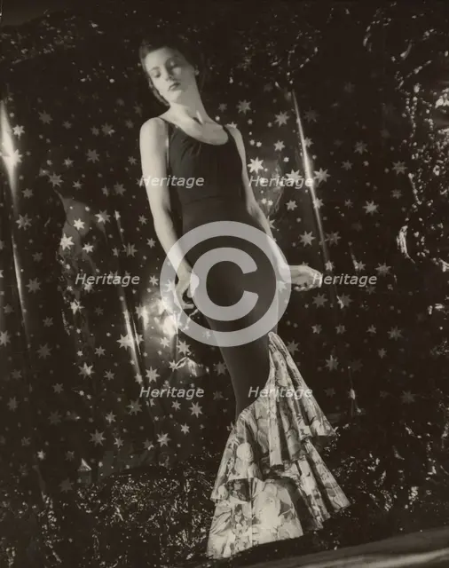 Portrait of an Unidentfiied Female Fashion Model, about 1940. Creator: Gunther Krampf.
