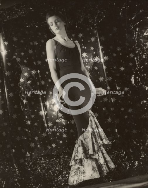 Portrait of an Unidentfiied Female Fashion Model, about 1940. Creator: Gunther Krampf.