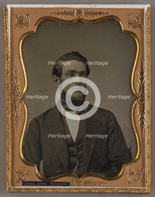 Portrait of an unidentified man with fringe beard, about 1853. Creator: Thomas Painter Collins.