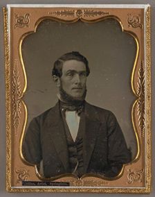 Portrait of an unidentified man with fringe beard, about 1853. Creator: Thomas Painter Collins