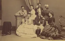 Portrait of an unidentified group: four women and three men, 1864-1866. Creator: George P. Critcherson