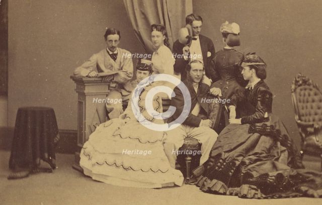 Portrait of an unidentified group: four women and three men, 1864-1866. Creator: George P. Critcherson.