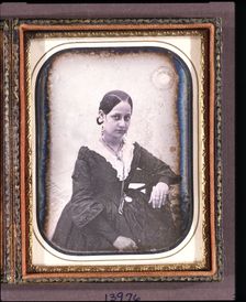 Portrait of an unidentified woman with two parts in her hair, 1845. Creator: Unknown