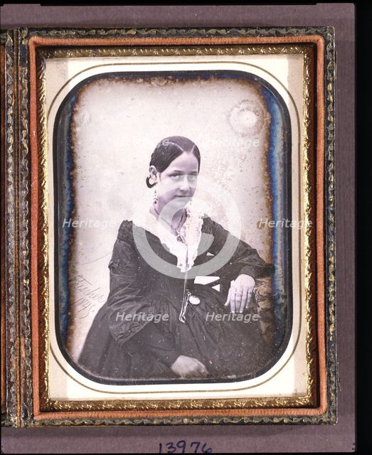 Portrait of an unidentified woman with two parts in her hair, 1845. Creator: Unknown.