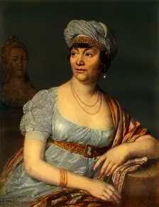 Portrait of an unknown Woman with Headdress 1812, (1965). Creator: Vladimir Borovikovsky