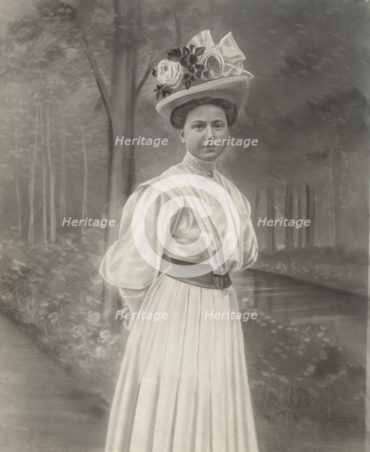 Portrait of an unknown woman, c.1900. Creator: Anon.