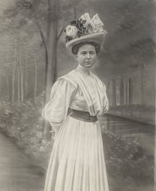 Portrait of an unknown woman, c.1900. Creator: Anon