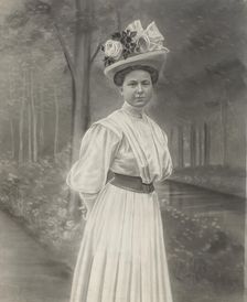 Portrait of an unknown woman, c.1900. Creator: Anon