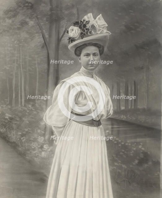 Portrait of an unknown woman, c.1900. Creator: Anon.