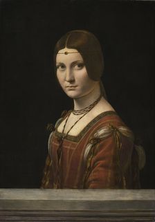 Portrait of an Unknown Woman, called La Belle Ferronnière, 1490-1496. Creator: Leonardo da Vinci, (School)