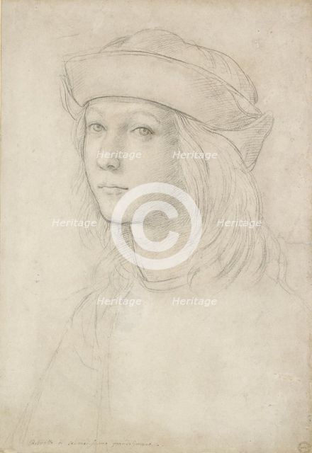 Portrait of an unknown Youth (possibly a self-portrait). Artist: Raphael.
