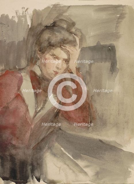 Portrait of an unknown young woman, c. 1890-c. 1920. Creator: Isaac Lazerus Israels.