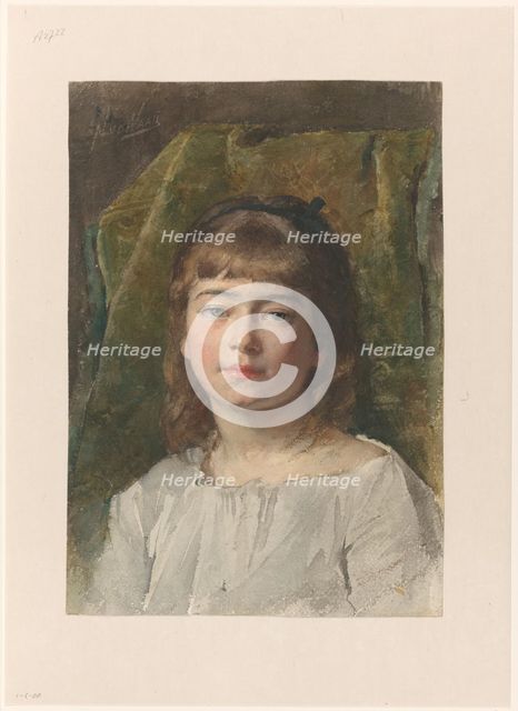Portrait of an unknown girl, 1865-1892. Creator: Nicolaes van der Waay.