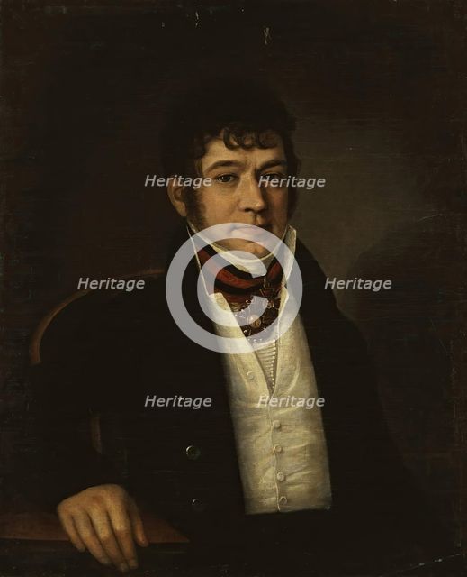 Portrait of an Unknown Man from the Ogariov Family (Platon Bogdanovich Ogariov?), 1810s-1820s. Creator: Unknown.