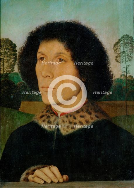 Portrait of an unknown Man in landscape, c1480. Creator: Memling; Hans (1433/40-1494).
