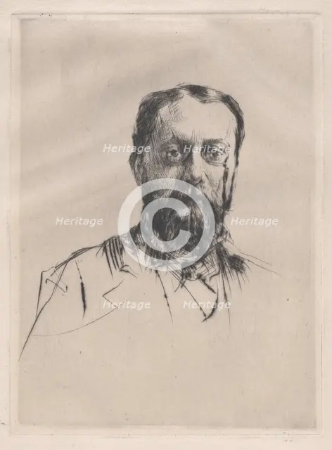 Portrait of an unknown man, late 19th century. Creator: Marcellin-Gilbert Desboutin.