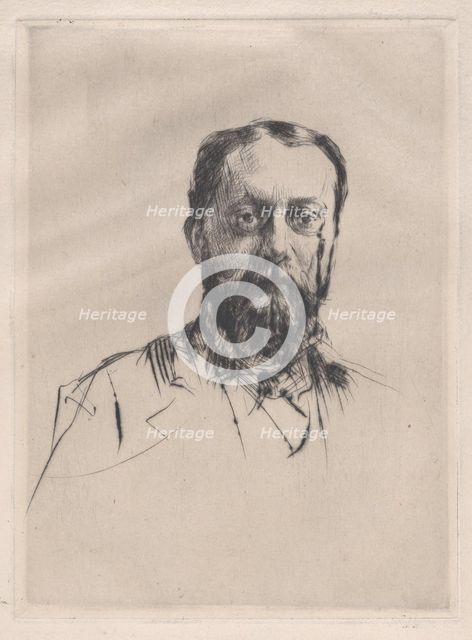 Portrait of an unknown man, late 19th century. Creator: Marcellin-Gilbert Desboutin.