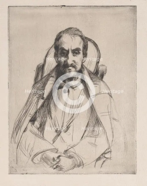 Portrait of an unknown man, late 19th century. Creator: Marcellin-Gilbert Desboutin.