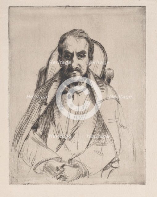 Portrait of an unknown man, late 19th century. Creator: Marcellin-Gilbert Desboutin.