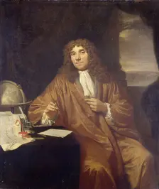 Portrait of Anthonie van Leeuwenhoek, Natural Philosopher and Zoologist in Delft, 1680-1686. Creator: Jan Verkolje