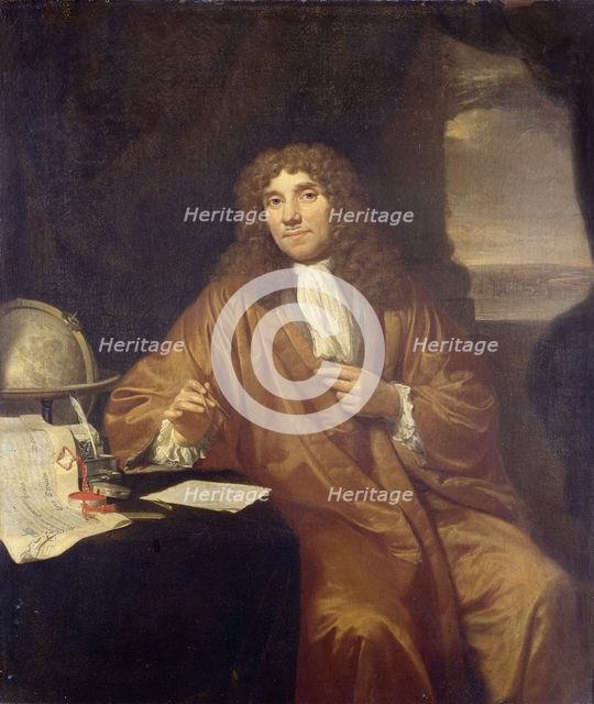 Portrait of Anthonie van Leeuwenhoek, Natural Philosopher and Zoologist in Delft, 1680-1686. Creator: Jan Verkolje.