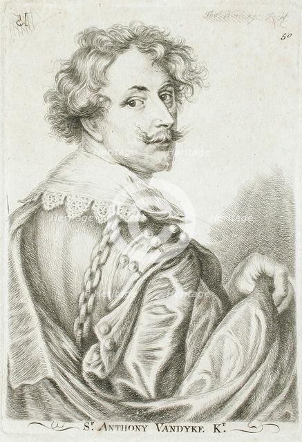 Portrait of Anthony Van Dyck, 1757. Creator: Thomas Worlidge.