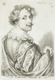 Portrait of Anthony Van Dyck, 1757. Creator: Thomas Worlidge