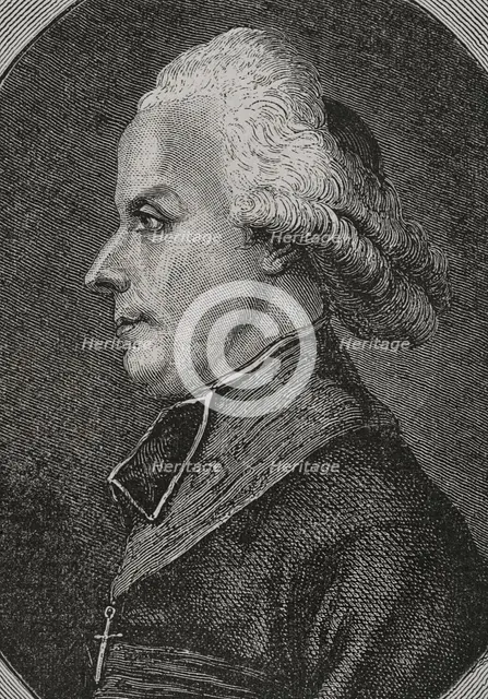 Portrait of Antoine-Adrien Lamourette (1742-1794), French priest and politician, 1876.  Creator: Pannemaker.