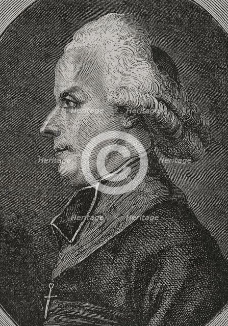 Portrait of Antoine-Adrien Lamourette (1742-1794), French priest and politician, 1876.  Creator: Pannemaker.