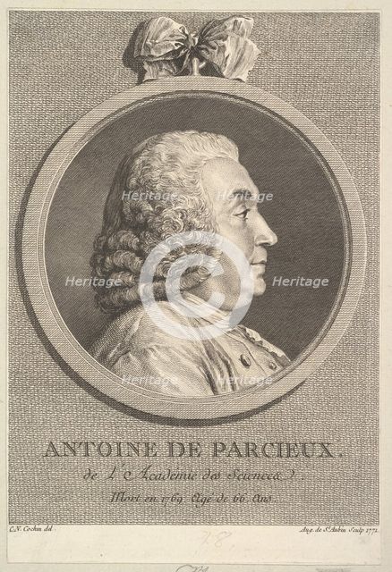 Portrait of Antoine de Parcieux, 1771. Creator: Augustin de Saint-Aubin.