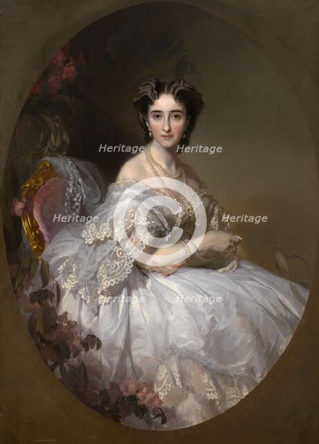 Portrait of Anastasia Ushakova, née Koni (1824-1902). Artist: Makarov, Ivan Kosmich (1822-1897)