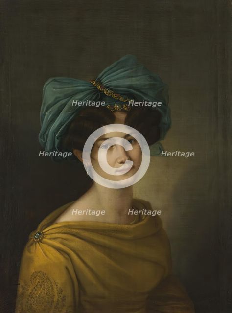 Portrait of Anastasia Vadkovskaya, 1828. Creator: Ivan Shevtzov.