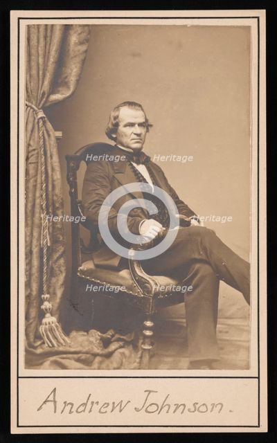 Portrait of Andrew Johnson (1808-1875), Before 1875. Creator: Unknown.