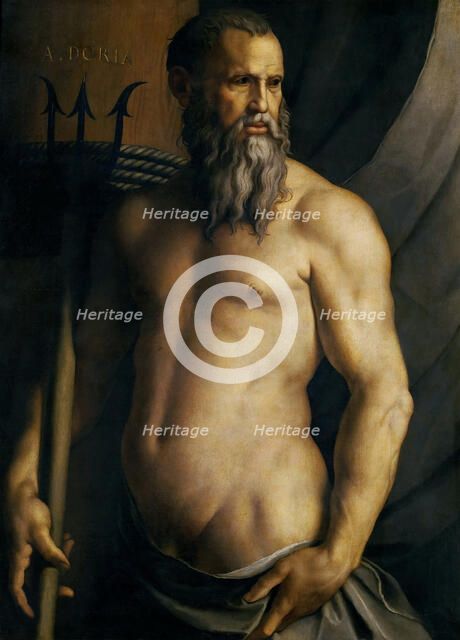 Portrait of Andrea Doria as Neptune, ca 1545. Creator: Bronzino, Agnolo (1503-1572).