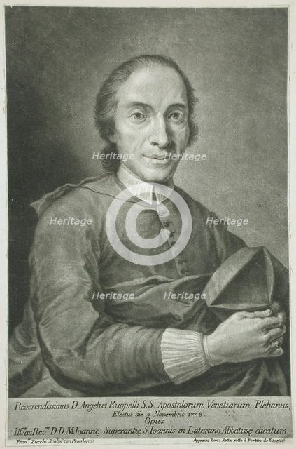 Portrait of Angelo Ruopelli, c1750. Creator: Francesco Zucchi.