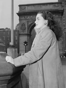 Portrait of Ann Hathaway, Washington Square, New York, N.Y., ca. May 1947. Creator: William Paul Gottlieb