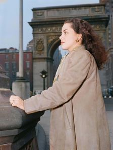 Portrait of Ann Hathaway, Washington Square, New York, N.Y., ca. May 1947. Creator: William Paul Gottlieb