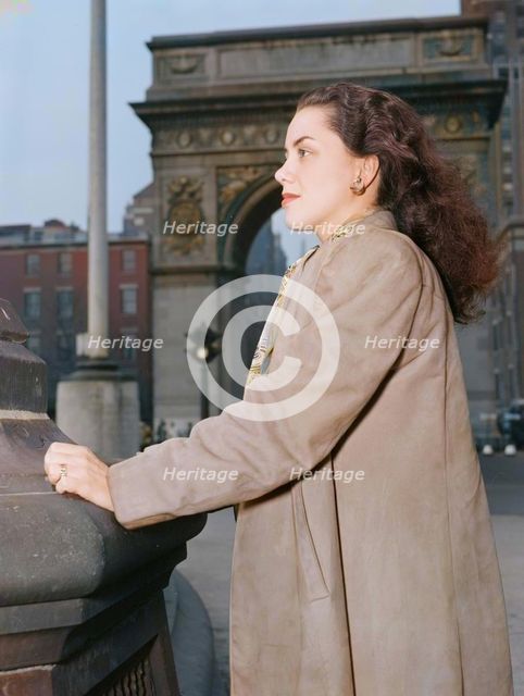 Portrait of Ann Hathaway, Washington Square, New York, N.Y., ca. May 1947. Creator: William Paul Gottlieb.