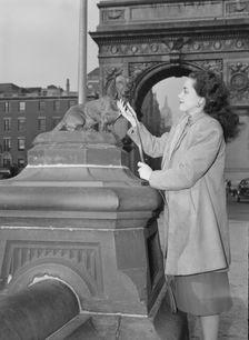 Portrait of Ann Hathaway, Washington Square, New York, N.Y., ca. May 1947. Creator: William Paul Gottlieb