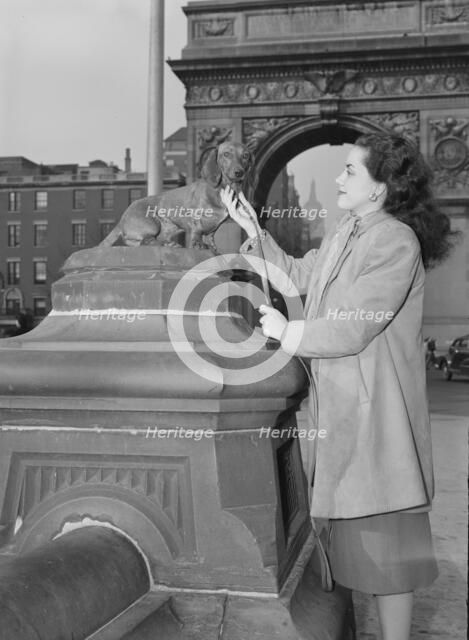 Portrait of Ann Hathaway, Washington Square, New York, N.Y., ca. May 1947. Creator: William Paul Gottlieb.