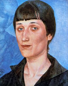 Portrait of Anna Akhmatova 1922. Artist: Kuz'ma Petrov-Vodkin