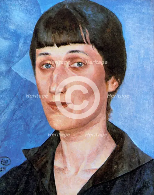 'Portrait of Anna Akhmatova', 1922. Artist: Kuz'ma Petrov-Vodkin